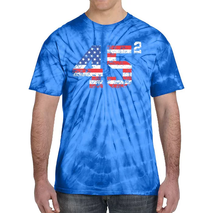 45 Squared Trump 2024 Second Term Usa Vintage Tie-Dye T-Shirt