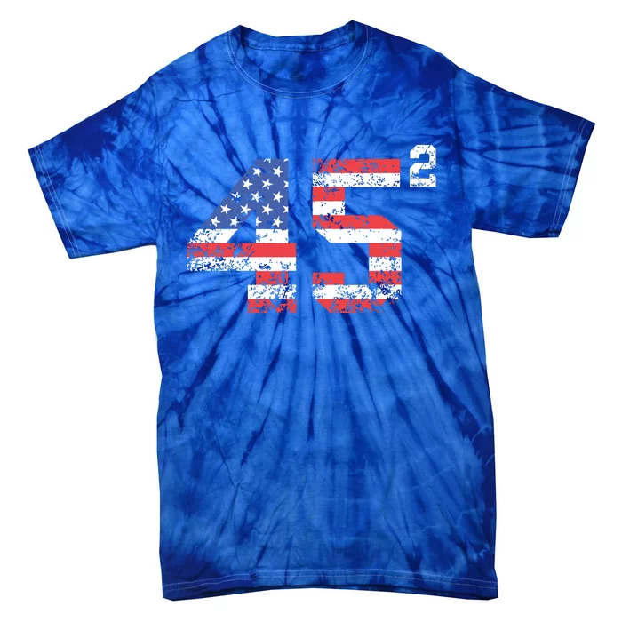 45 Squared Trump 2024 Second Term Usa Vintage Tie-Dye T-Shirt