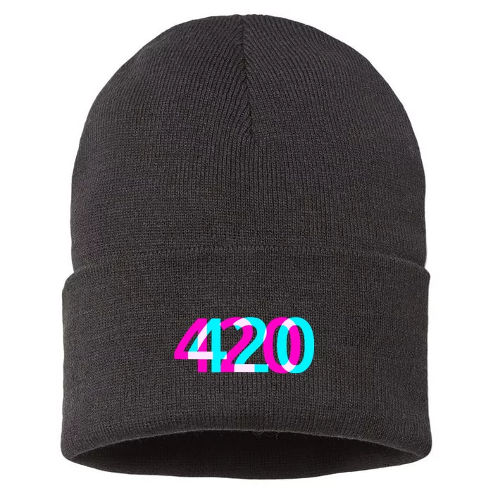 420 Stoner Weed Cannabis Marijuana Kush Joint Sustainable Knit Beanie