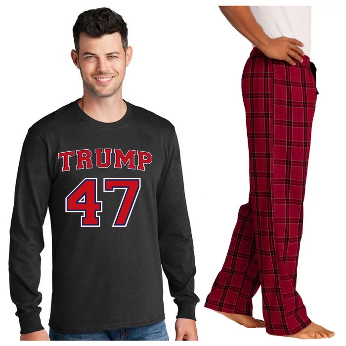 47 Trump 2024 Vote President Donald Trump 47th President Cute Gift Long Sleeve Pajama Set