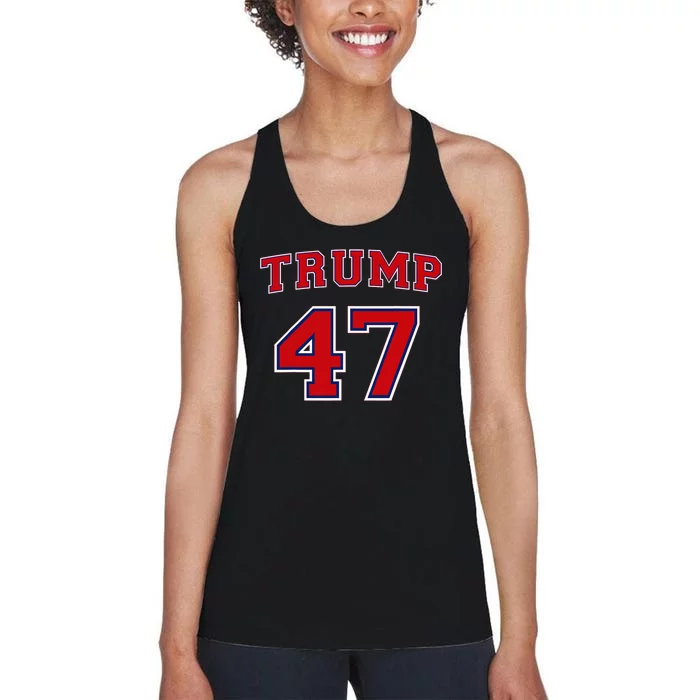 47 Trump 2024 Vote President Donald Trump 47th President Women's Racerback Tank