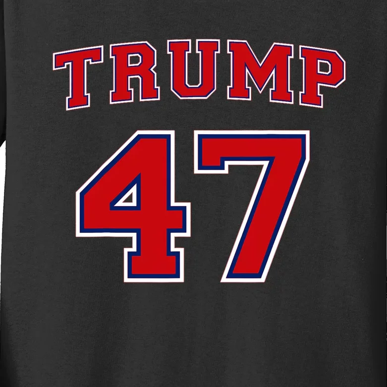 47 Trump 2024 Vote President Donald Trump 47th President Kids Long Sleeve Shirt