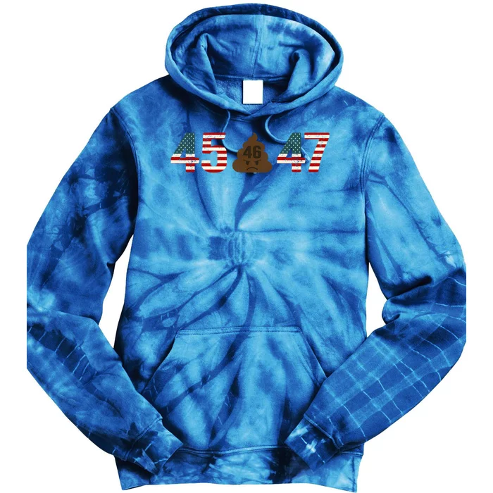 45 Trump 46 S H I T 47 Trump 2024 Usa Flag Trump 45 47 Gift Tie Dye Hoodie