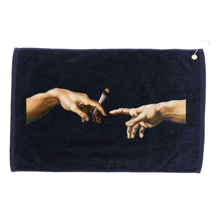 420 The Creation Of Adam Michelangelo Weed Joint Vintage Great Gift Grommeted Golf Towel