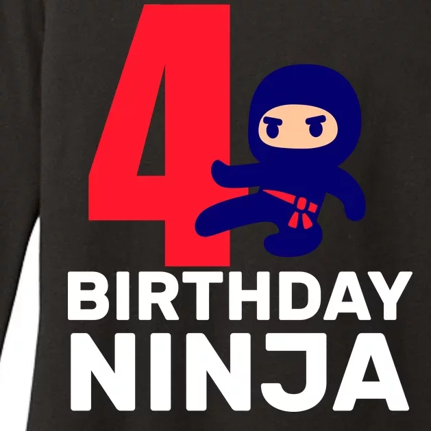 4th Birthday Ninja Womens CVC Long Sleeve Shirt