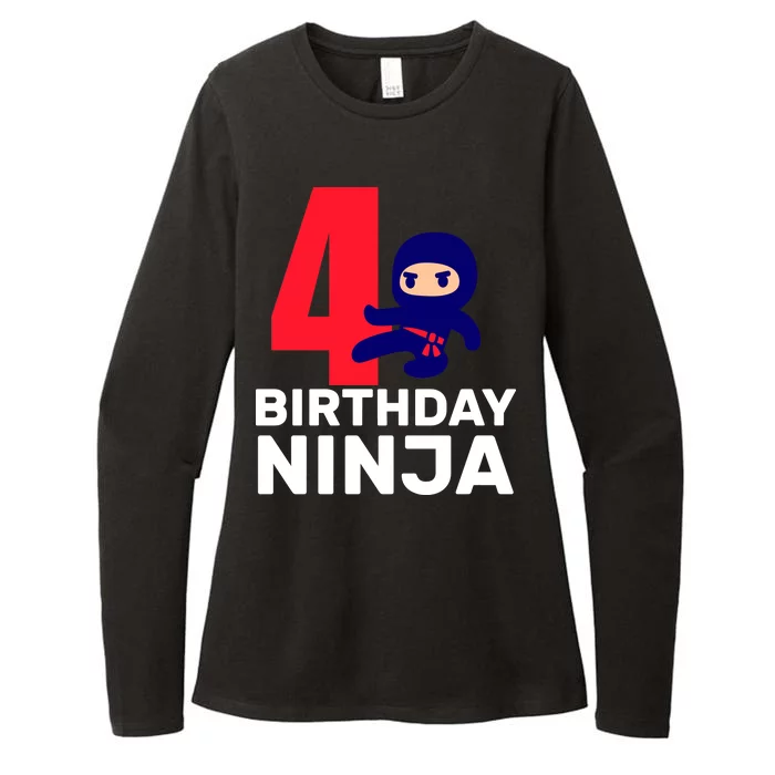 4th Birthday Ninja Womens CVC Long Sleeve Shirt