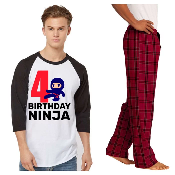 4th Birthday Ninja Raglan Sleeve Pajama Set