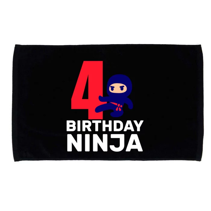 4th Birthday Ninja Microfiber Hand Towel