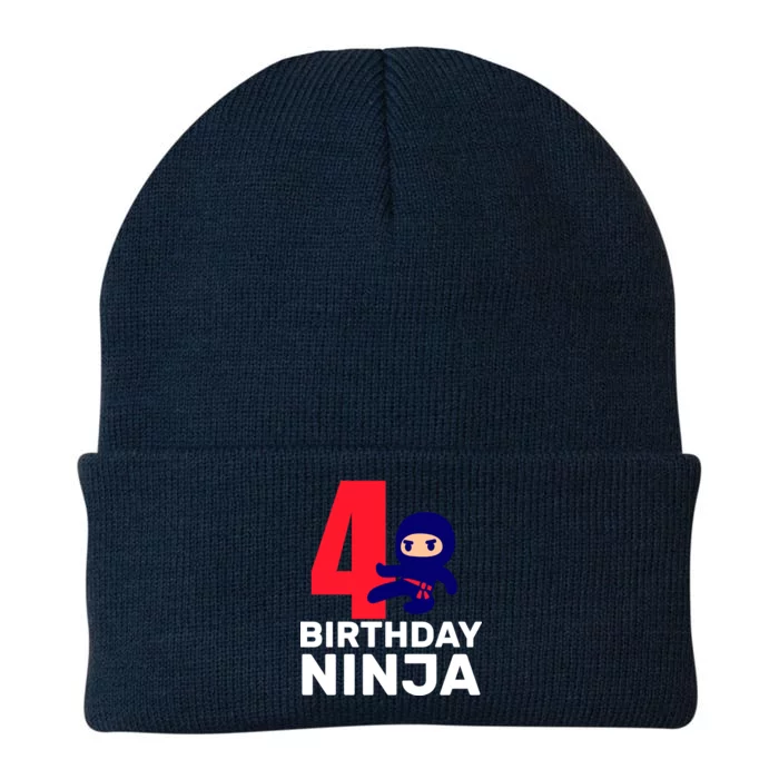 4th Birthday Ninja Knit Cap Winter Beanie