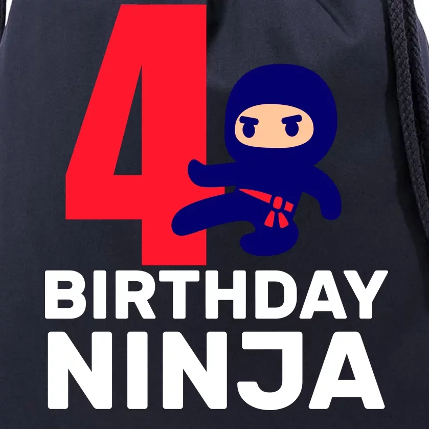 4th Birthday Ninja Drawstring Bag