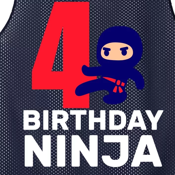 4th Birthday Ninja Mesh Reversible Basketball Jersey Tank