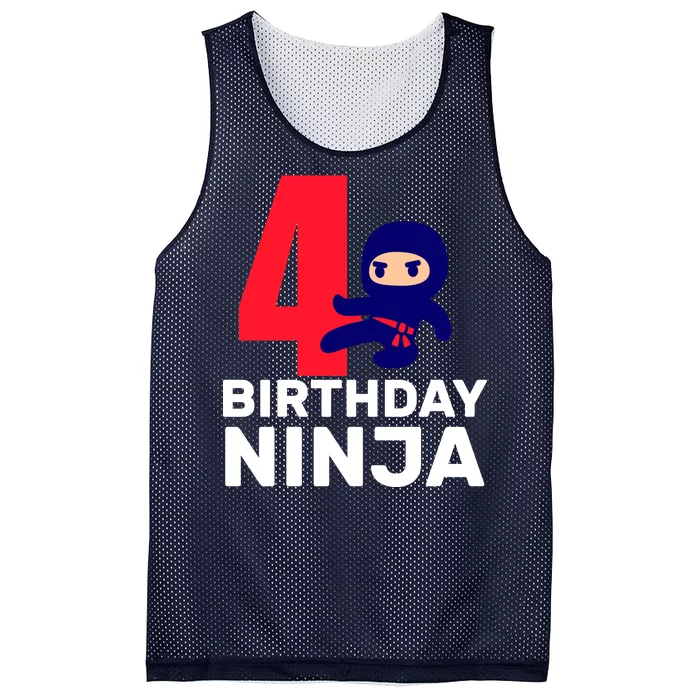 4th Birthday Ninja Mesh Reversible Basketball Jersey Tank