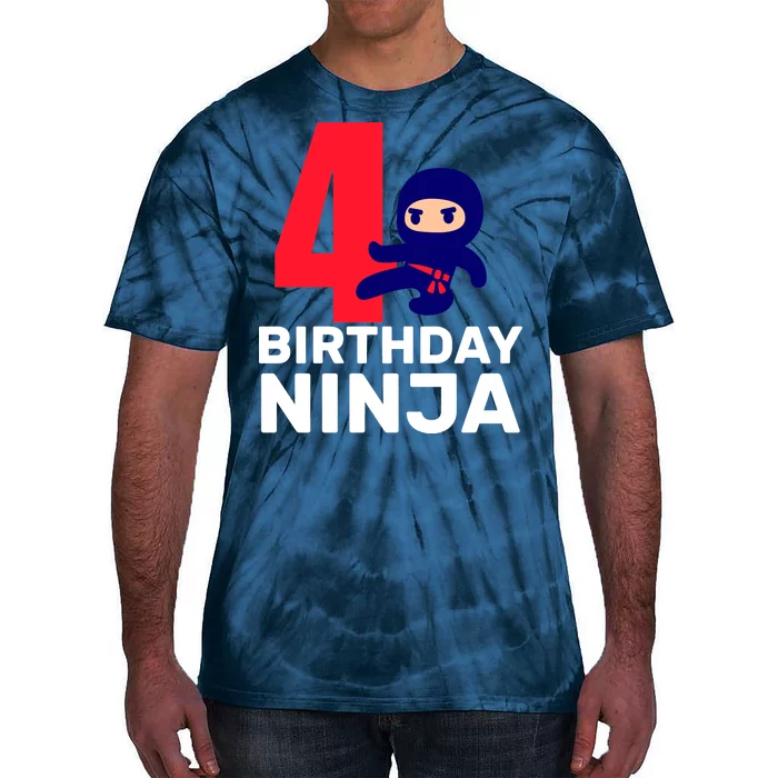 4th Birthday Ninja Tie-Dye T-Shirt