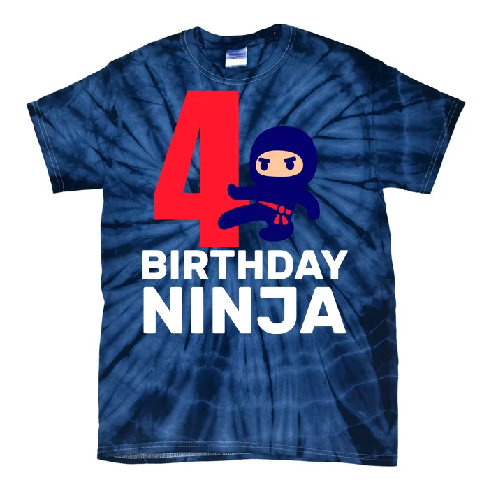 4th Birthday Ninja Tie-Dye T-Shirt