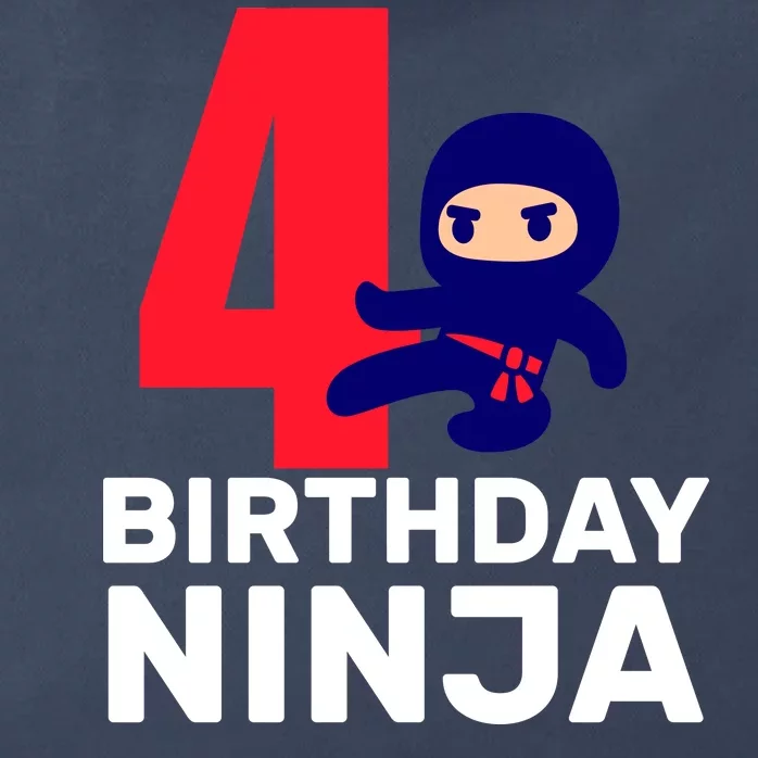 4th Birthday Ninja Zip Tote Bag