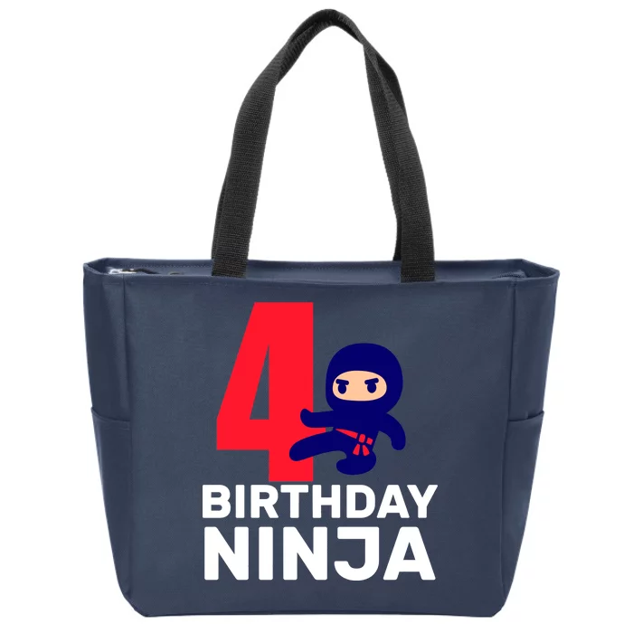 4th Birthday Ninja Zip Tote Bag