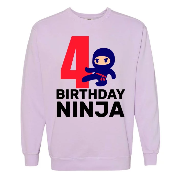 4th Birthday Ninja Garment-Dyed Sweatshirt