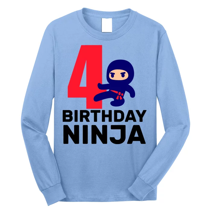 4th Birthday Ninja Long Sleeve Shirt