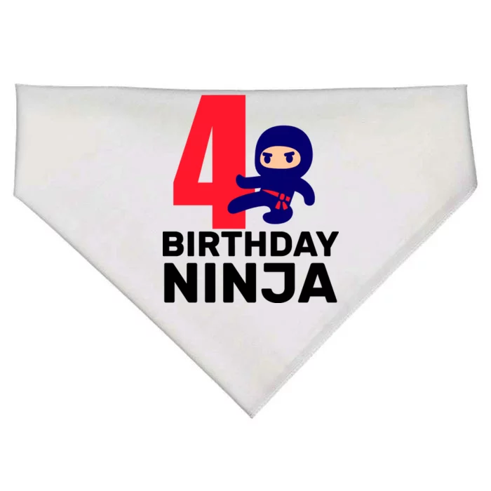 4th Birthday Ninja USA-Made Doggie Bandana