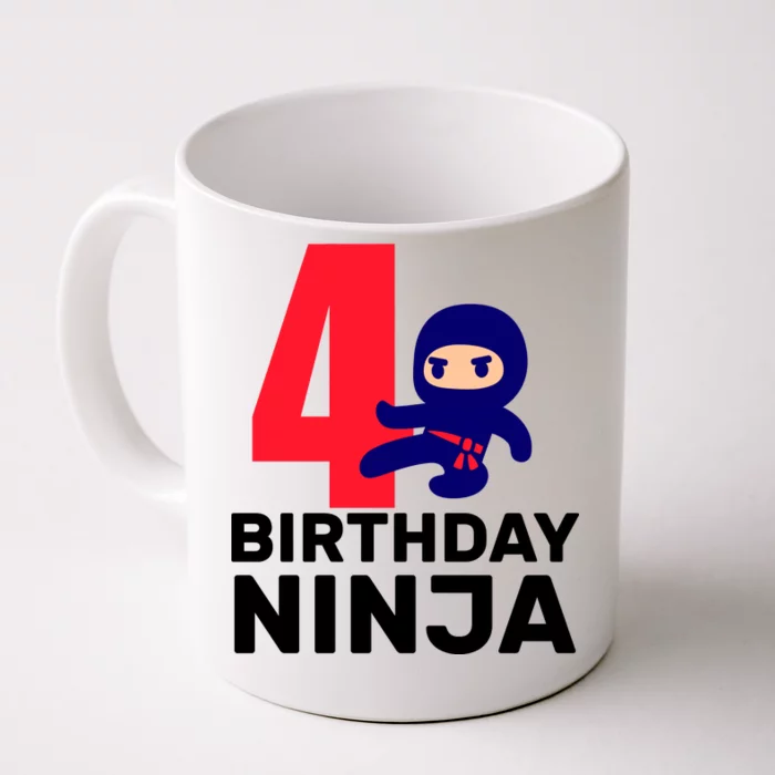 4th Birthday Ninja Front & Back Coffee Mug