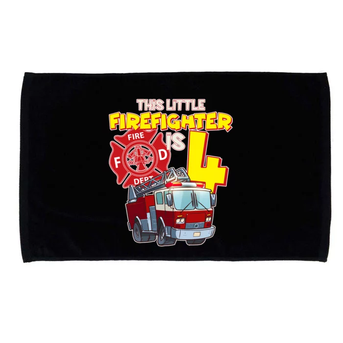 4th Birthday This Little Firefighter Is Four Microfiber Hand Towel