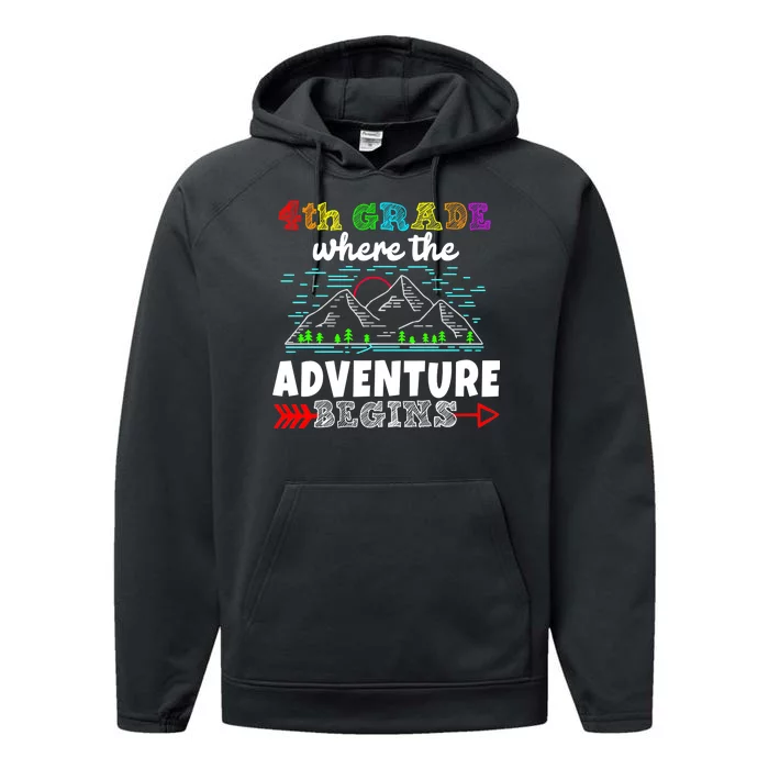 4th Grade Is Where The Adventure Begins Performance Fleece Hoodie