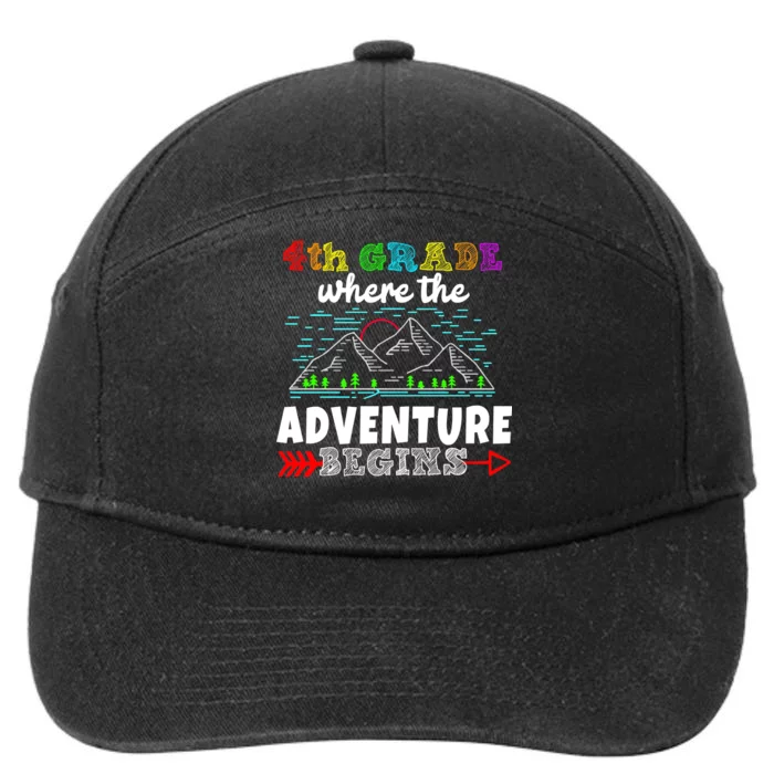 4th Grade Is Where The Adventure Begins 7-Panel Snapback Hat