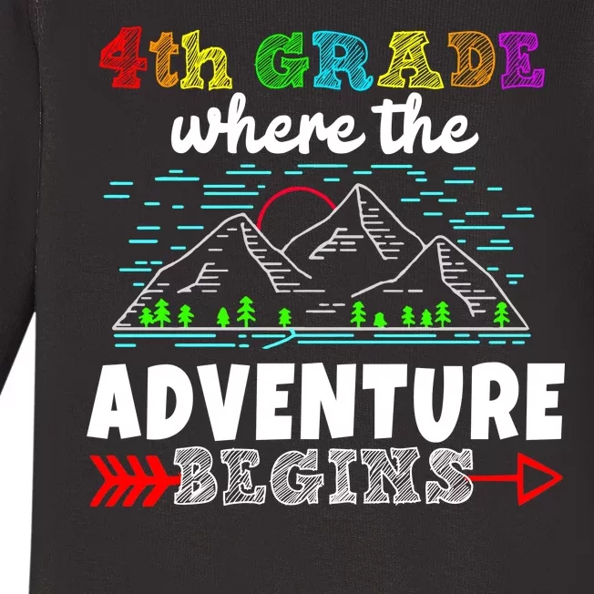 4th Grade Is Where The Adventure Begins Baby Long Sleeve Bodysuit