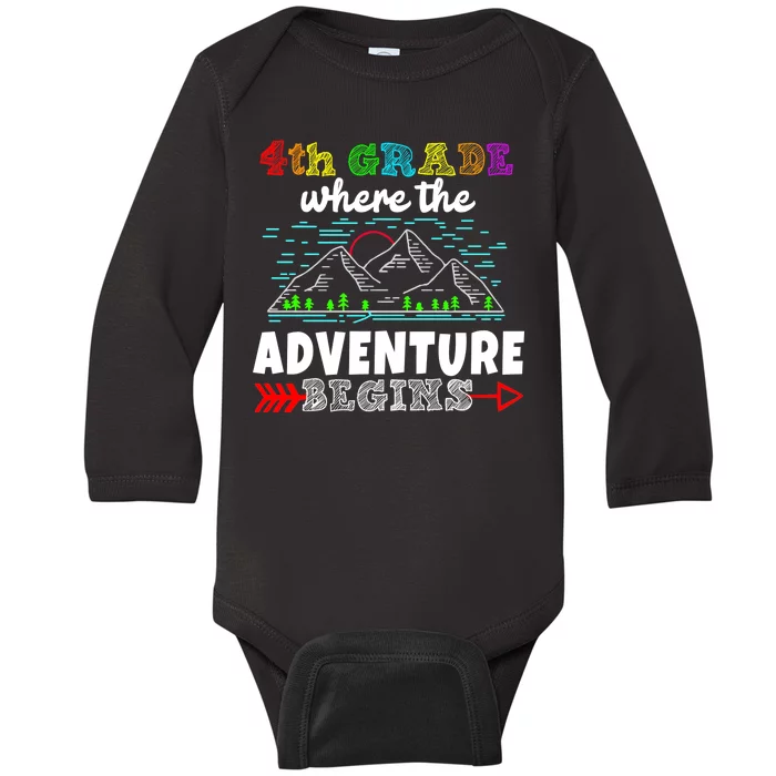 4th Grade Is Where The Adventure Begins Baby Long Sleeve Bodysuit