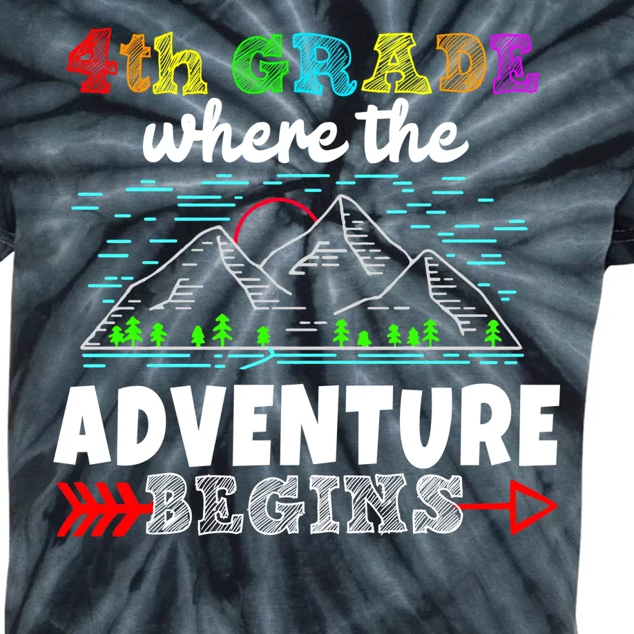 4th Grade Is Where The Adventure Begins Kids Tie-Dye T-Shirt