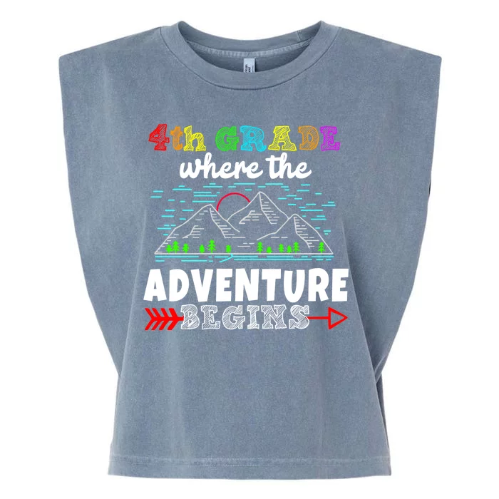 4th Grade Is Where The Adventure Begins Garment-Dyed Women's Muscle Tee