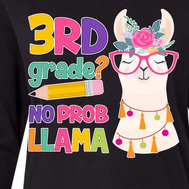 4th Grade? No Prob Llama Womens Cotton Relaxed Long Sleeve T-Shirt