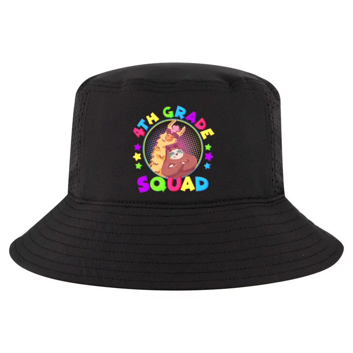 4th Grade Squad Llama Sloth Cool Comfort Performance Bucket Hat