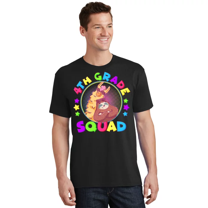 4th Grade Squad Llama Sloth T-Shirt