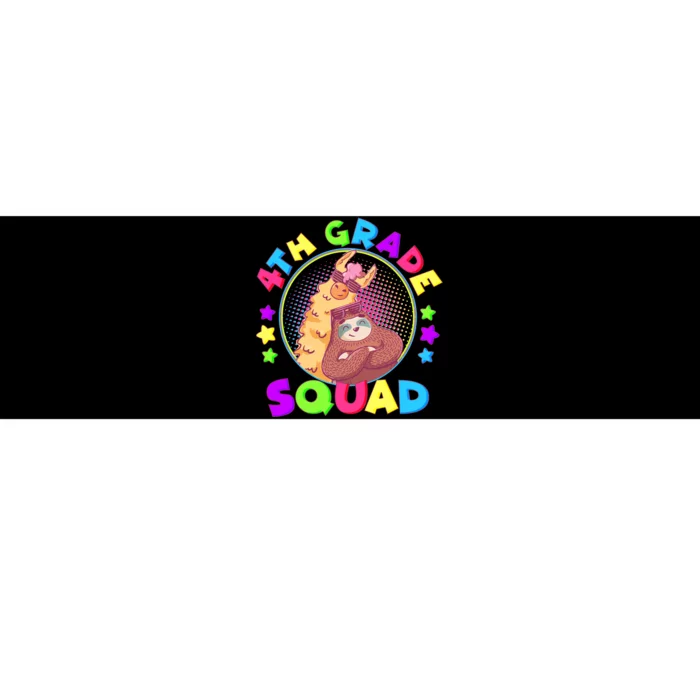 4th Grade Squad Llama Sloth Bumper Sticker