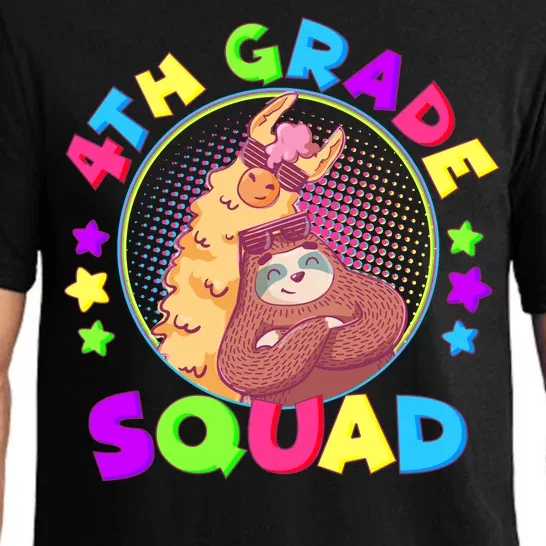 4th Grade Squad Llama Sloth Pajama Set