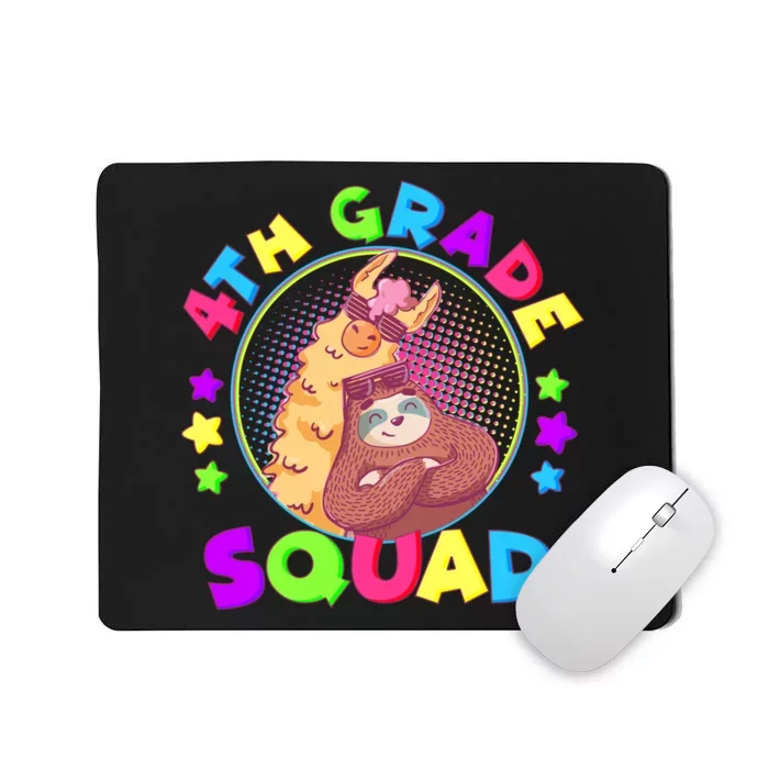 4th Grade Squad Llama Sloth Mousepad