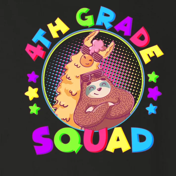 4th Grade Squad Llama Sloth Toddler Long Sleeve Shirt