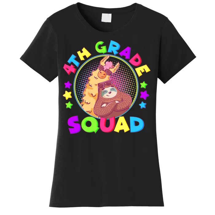 4th Grade Squad Llama Sloth Women's T-Shirt