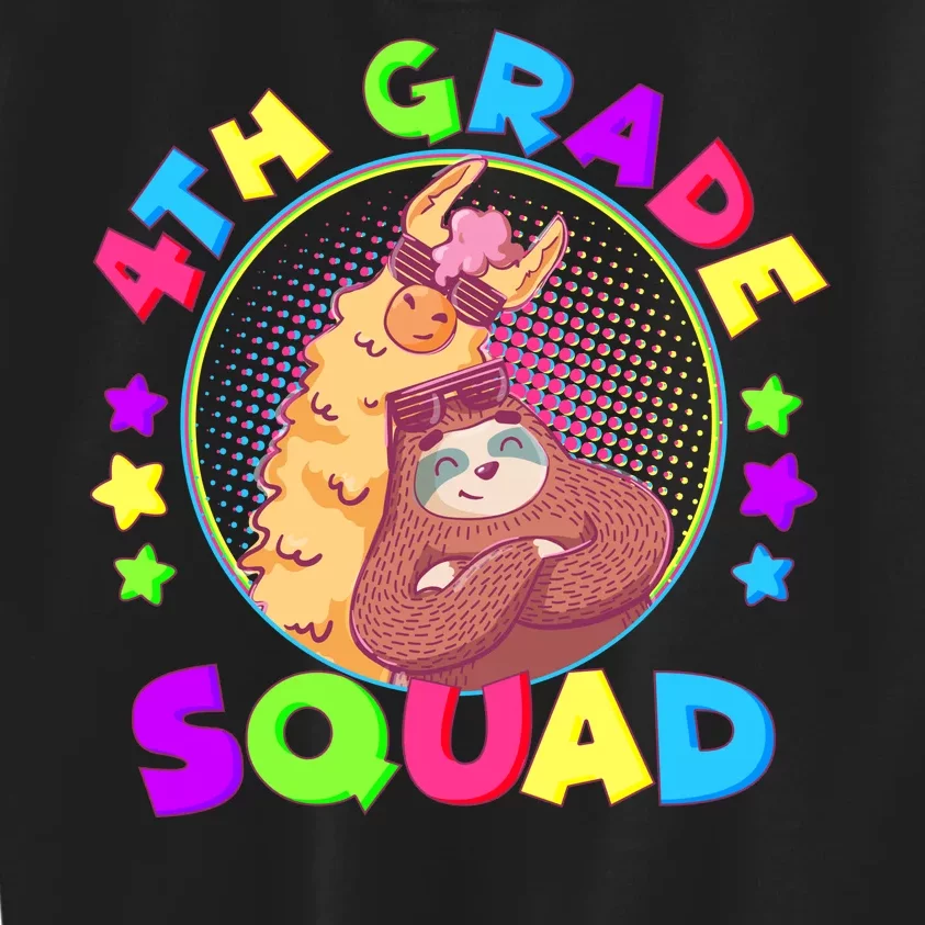 4th Grade Squad Llama Sloth Kids Sweatshirt