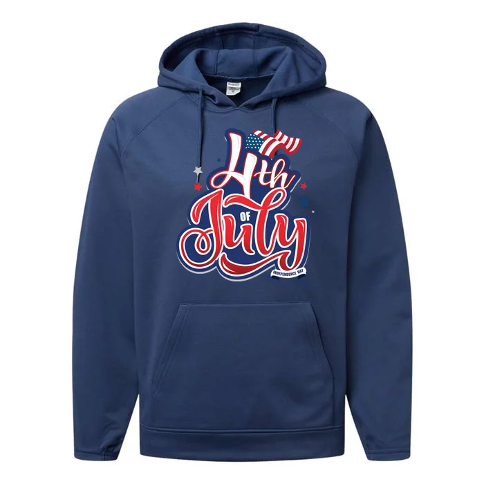 4th of July Celebrate USA Independence Day Performance Fleece Hoodie