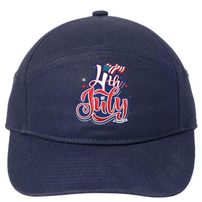 4th of July Celebrate USA Independence Day 7-Panel Snapback Hat