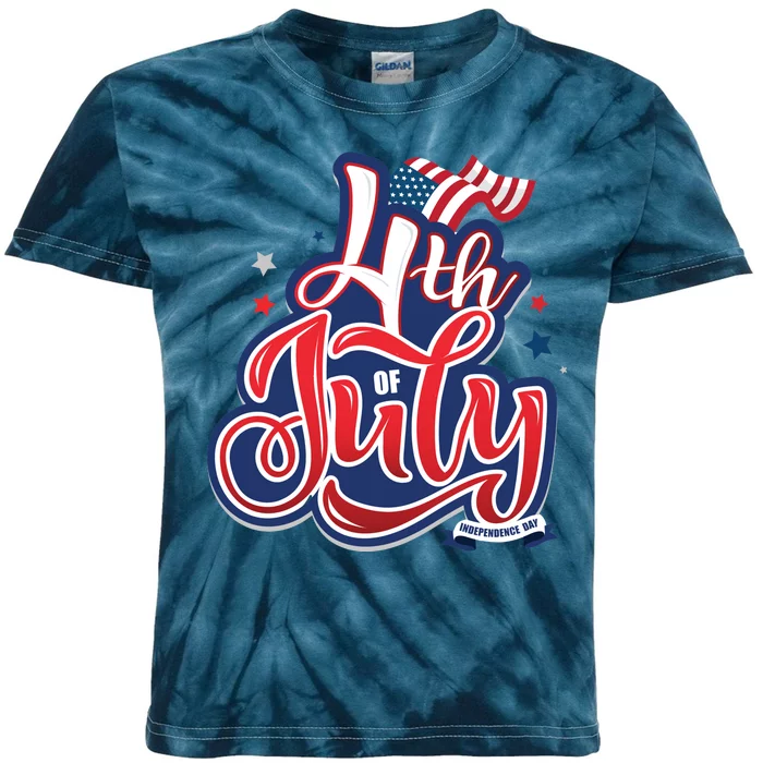 4th of July Celebrate USA Independence Day Kids Tie-Dye T-Shirt