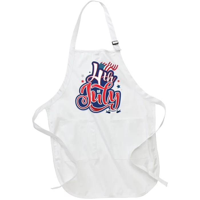 4th of July Celebrate USA Independence Day Full-Length Apron With Pocket