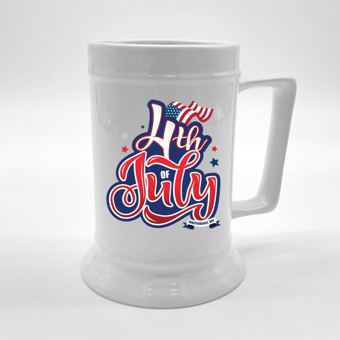 4th of July Celebrate USA Independence Day Front & Back Beer Stein