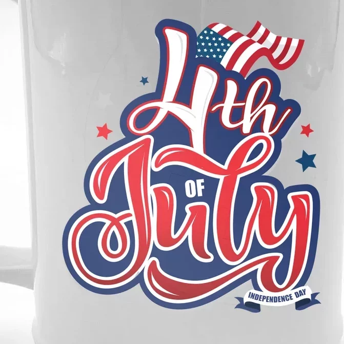 4th of July Celebrate USA Independence Day Front & Back Beer Stein