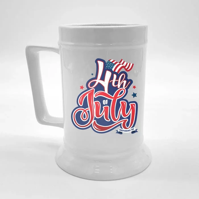 4th of July Celebrate USA Independence Day Front & Back Beer Stein