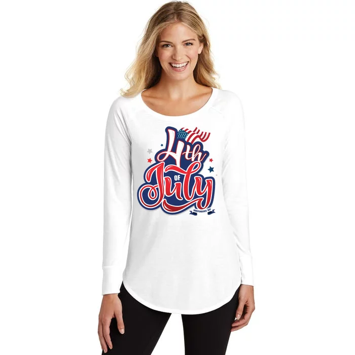 4th of July Celebrate USA Independence Day Women's Perfect Tri Tunic Long Sleeve Shirt