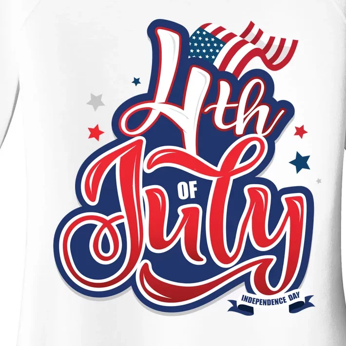 4th of July Celebrate USA Independence Day Women's Perfect Tri Tunic Long Sleeve Shirt