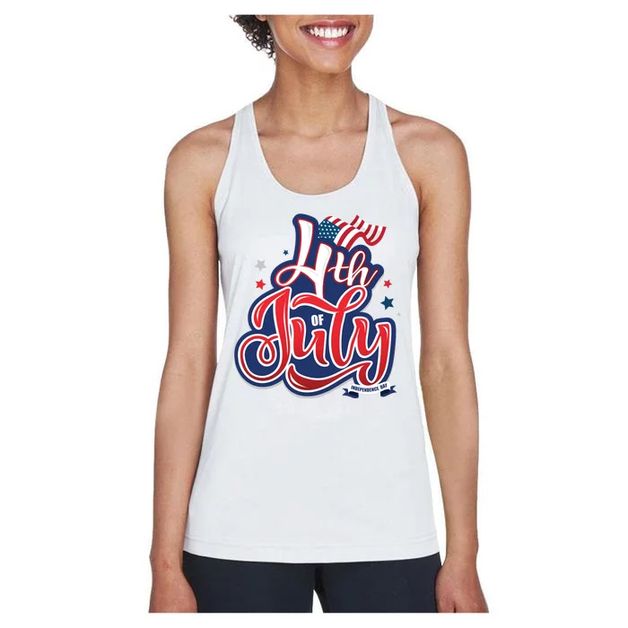 4th of July Celebrate USA Independence Day Women's Racerback Tank